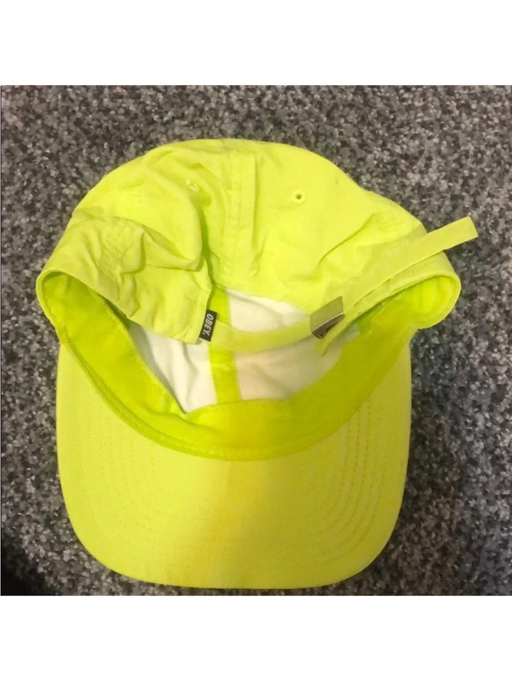 OBEY Neon Lime Yellow Nylon Cap - Picture 3 of 3